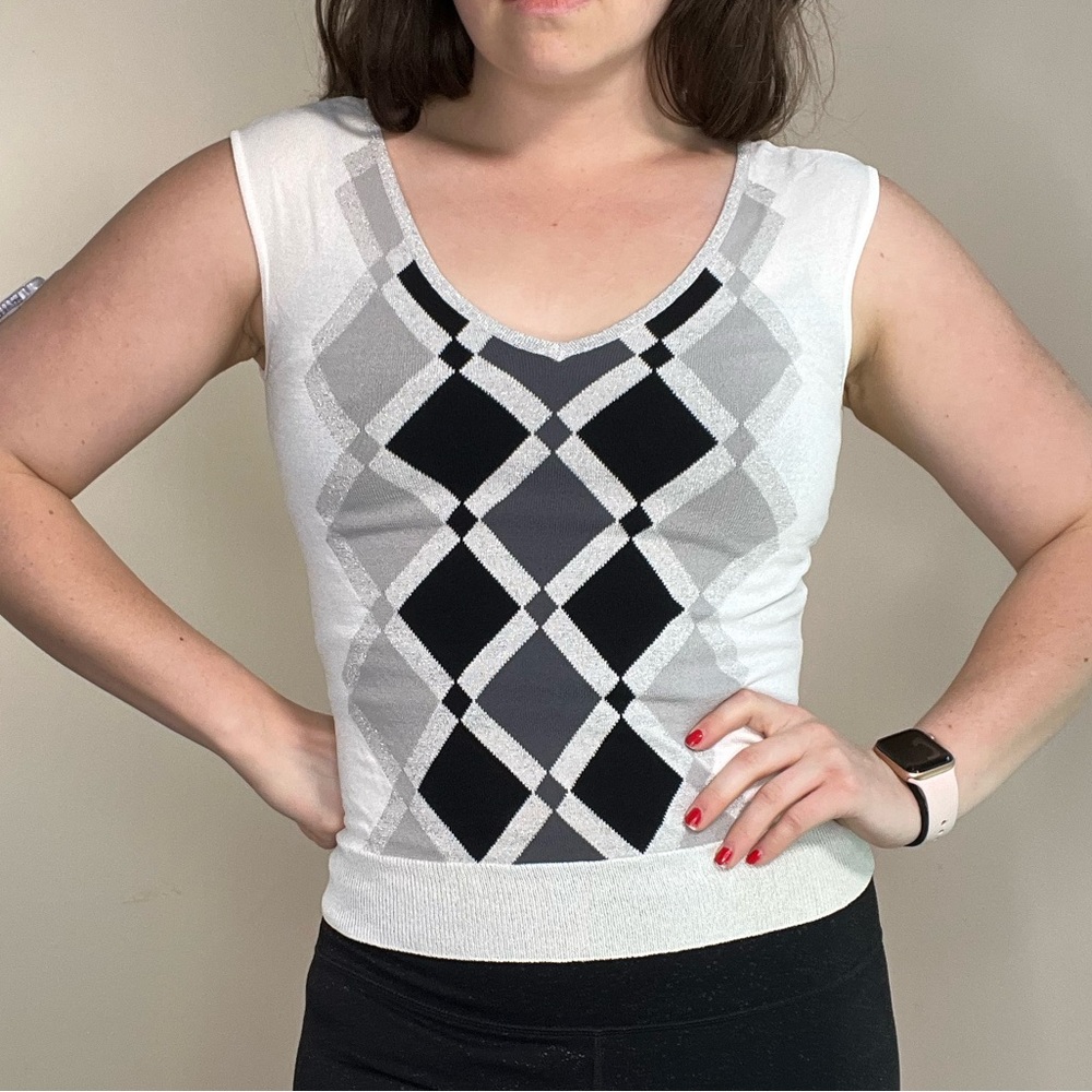 Vintage ‘The Limited’ Argyle Tank Top ‘Sweater Vest’ Size Small - Picture 9 of 9